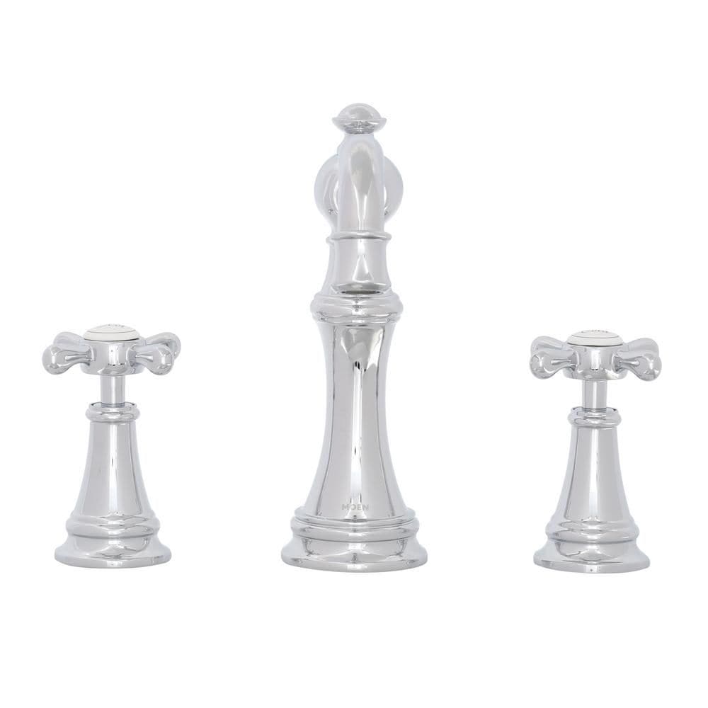 Robinet de lavabo de salle de bain à 2 poignées Weymouth de 8 à 16 pouces en chrome (drain inclus; valve non incluse)