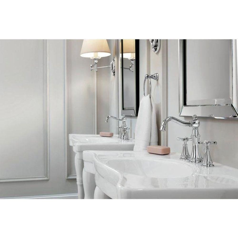 Robinet de lavabo de salle de bain à 2 poignées Weymouth de 8 à 16 pouces en chrome (drain inclus; valve non incluse)