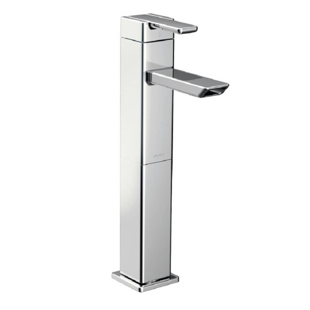 Robinet de lavabo de salle de bain à trou unique à poignée unique à 90 degrés en chrome (drain non inclus; valve incluse)