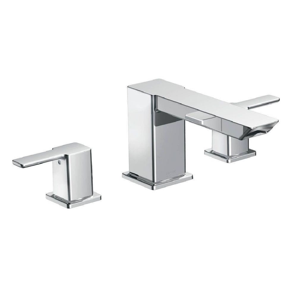 90-Degree 2-Handle Deck-Mount High-Arc Roman Tub Faucet Trim Kit in Chrome (Valve Not Included)