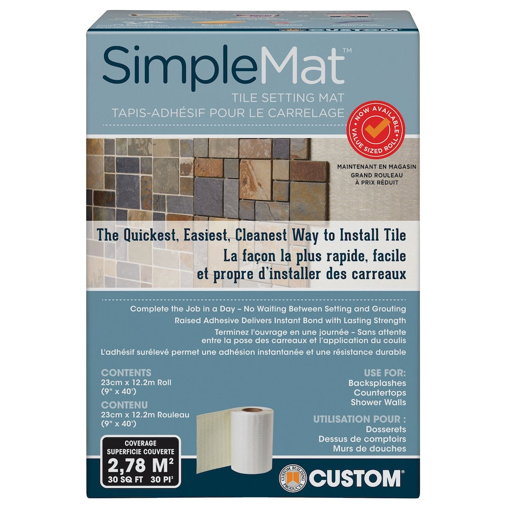 Rouleau de tapis de pose de carrelage SimpleMat de 30 pi2