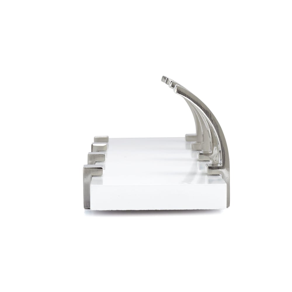 17 3/4-inch (450 mm) Contemporary Wood Hook Rack with 4 Metal Hooks, White and Brushed Nickel Finish