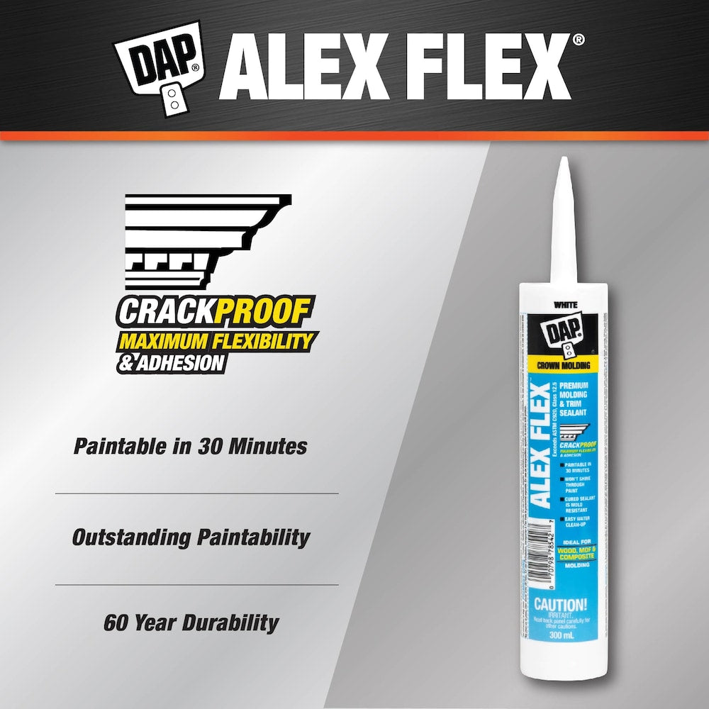 ALEX FLEX® Premium Acrylic Latex Sealant for Moulding & Trim White 300 mL