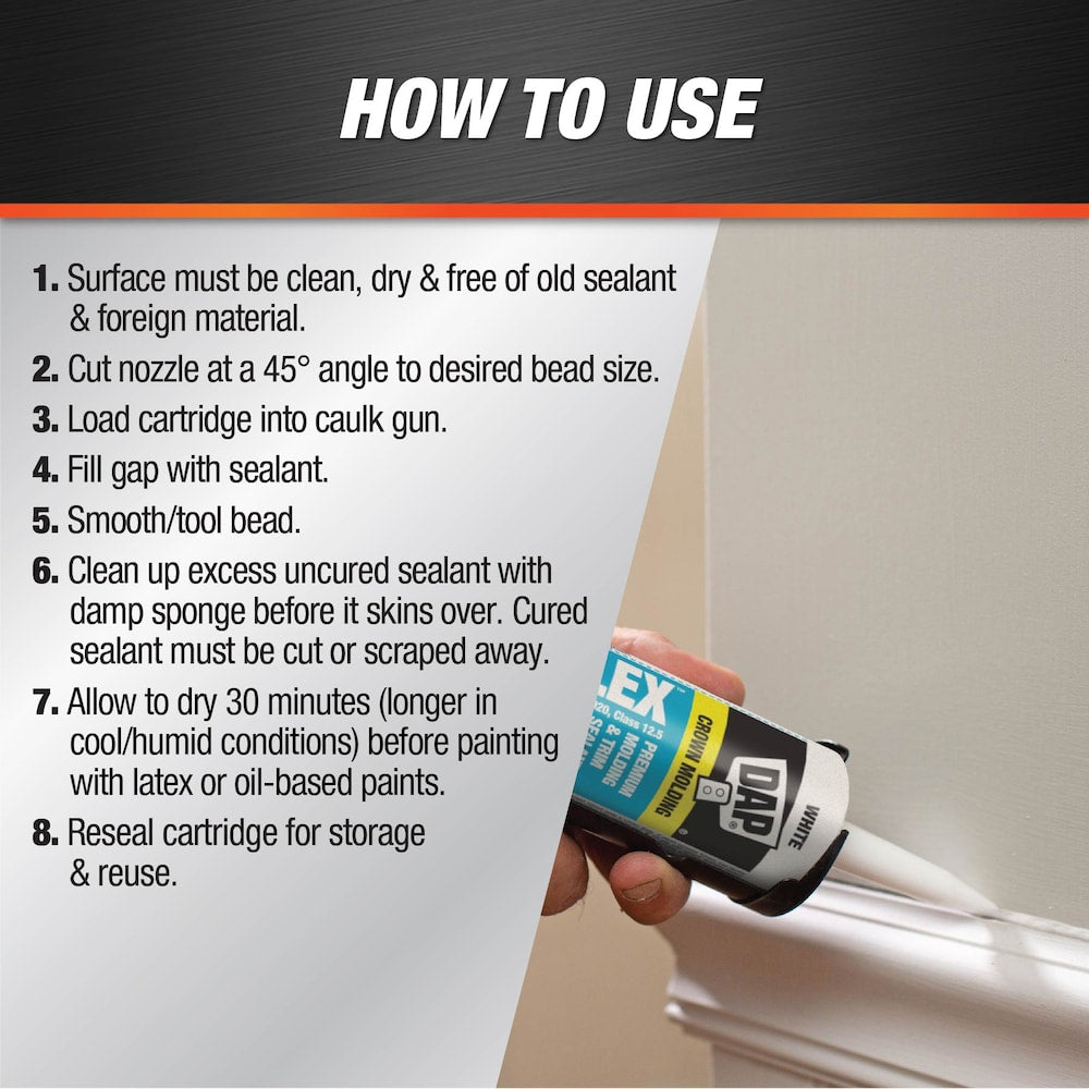 ALEX FLEX® Premium Acrylic Latex Sealant for Moulding & Trim White 300 mL