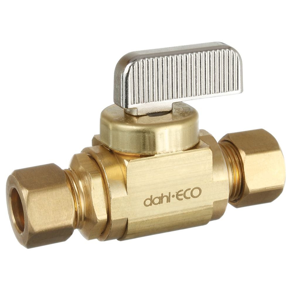 3/8 OD Comp x 3/8 OD Comp, Inline, Straight, Brass, Lead-Free