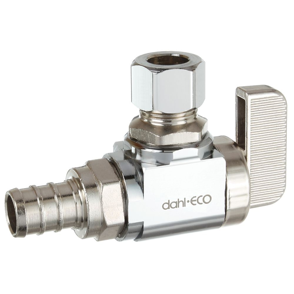1/2 Crimpex x 3/8 OD Comp Lead-Free Brass Plated Supply Stop Valve