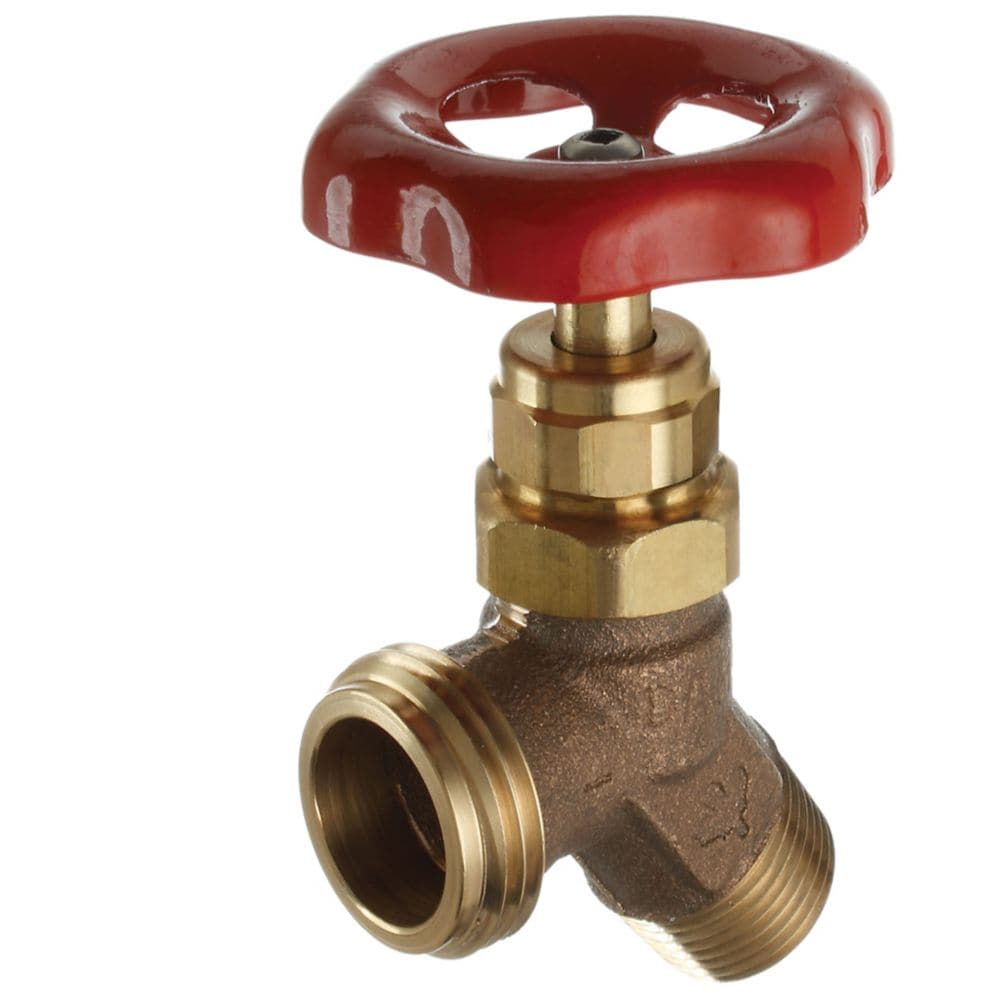 1/2 MIP or 1/2 Female Solder x Male Hose, Hose Valve, Angle, Brass, Lead-Free