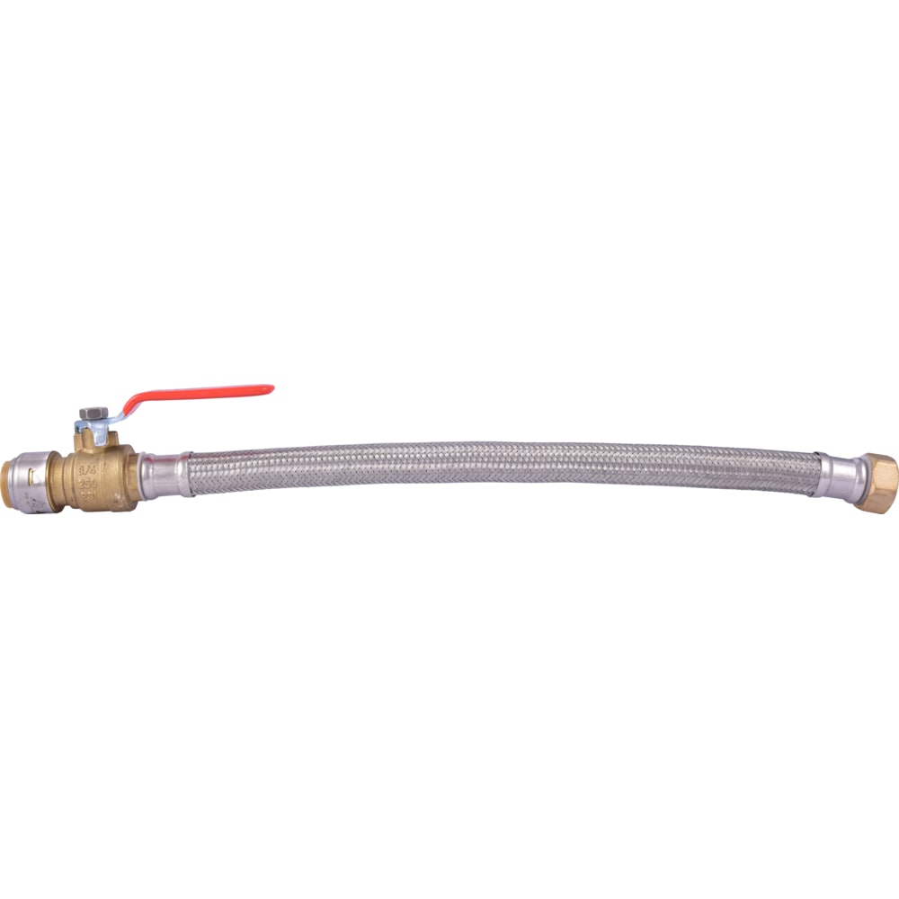 3/4 inch x 18 inch Push-to-Connect Water Heater Connector with Ball Valve