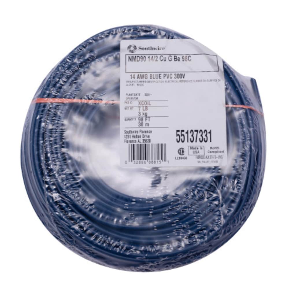 Fil électrique Romex SIMpull 14/2 NMD90 30M - Bleu