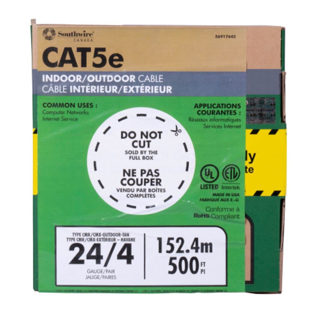 24/4 CAT5e 150M Networking Cable - Tan
