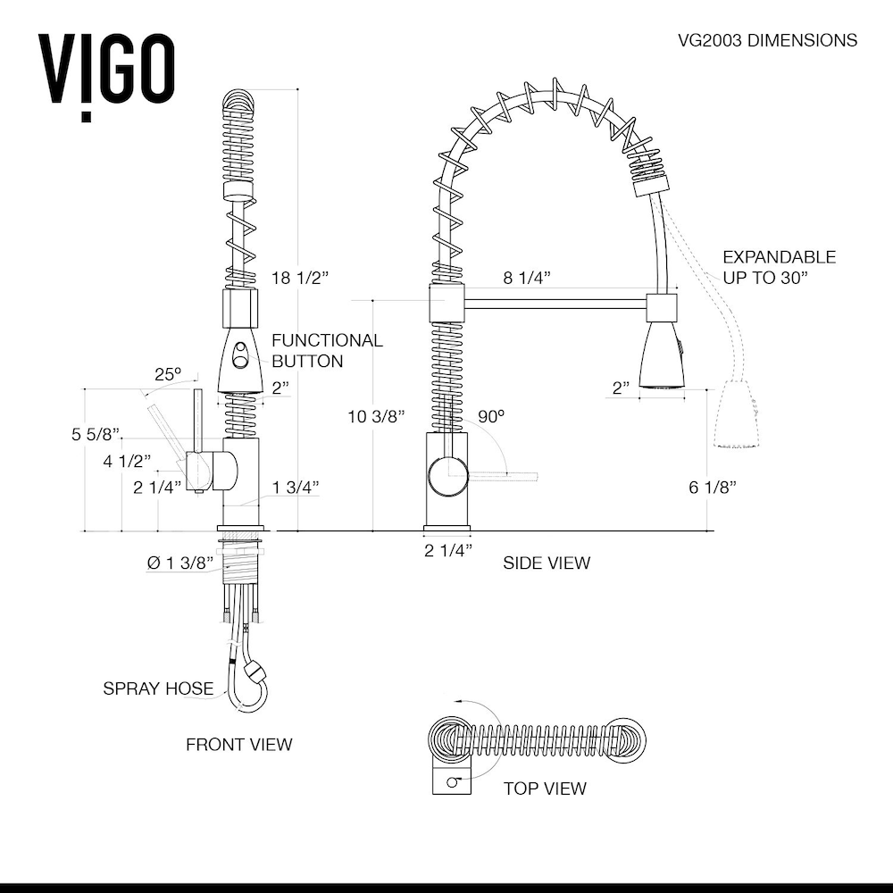 Robinet de cuisine Brant à poignée unique et douchette rétractable en acier inoxydable