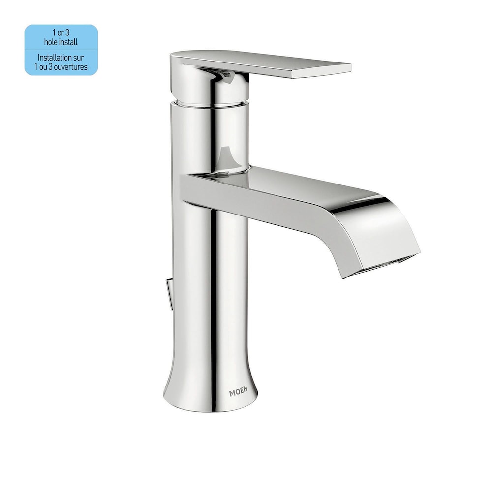 Genta Single Handle 4-inch Centerset/Single Hole Bathroom Sink Faucet/Tap with Deck Plate in Chrome (Drain and Valve Included)
