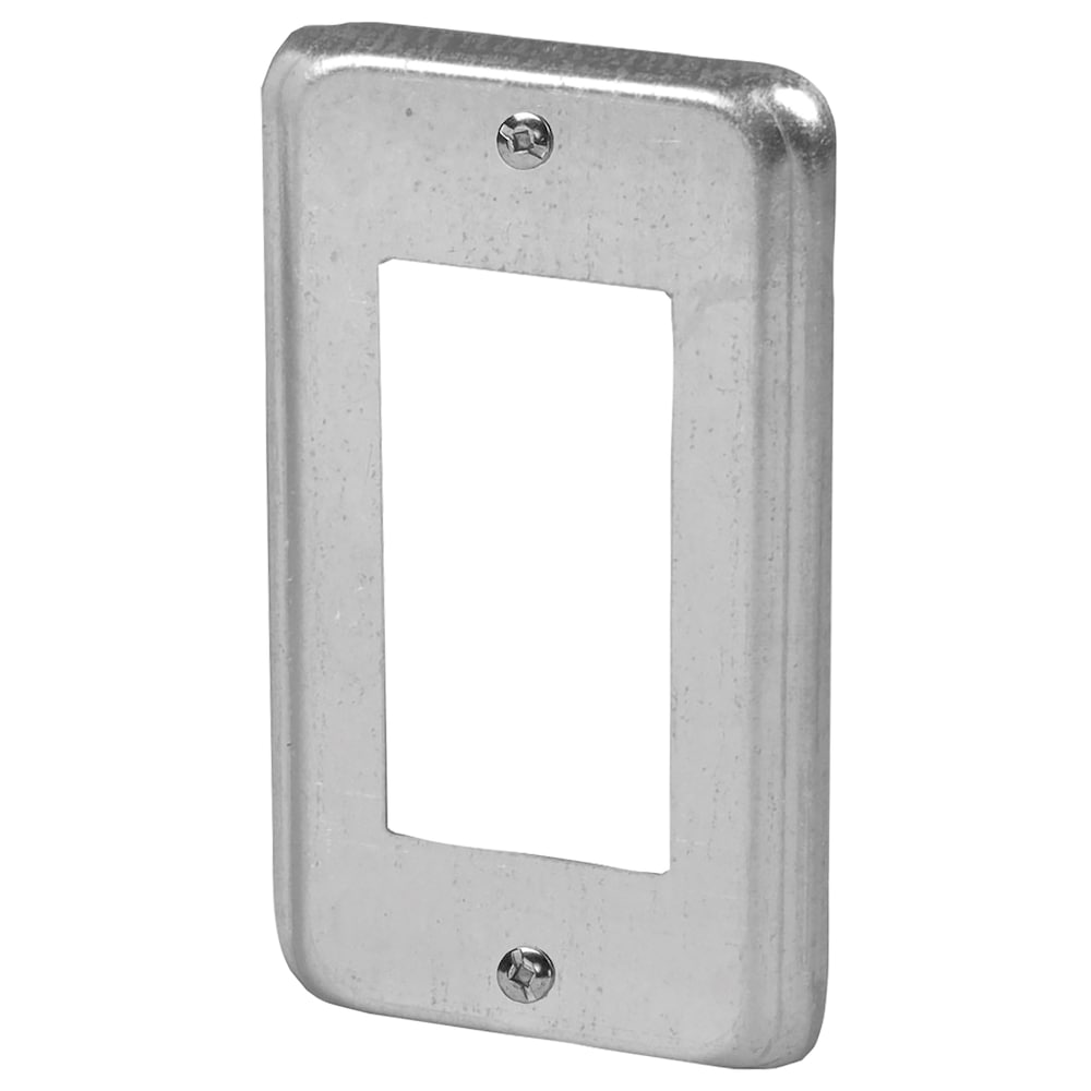 Single gang utility box cover for Decora/GFCI receptacle