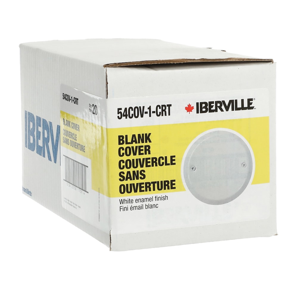 5 in. round flat blank cover. White enamel paint