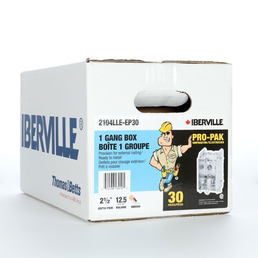 3 x 2 x 2-1/2 D. Single Gang 12.5 cu.inch Rectangle Steel Device Box (30 Pack)