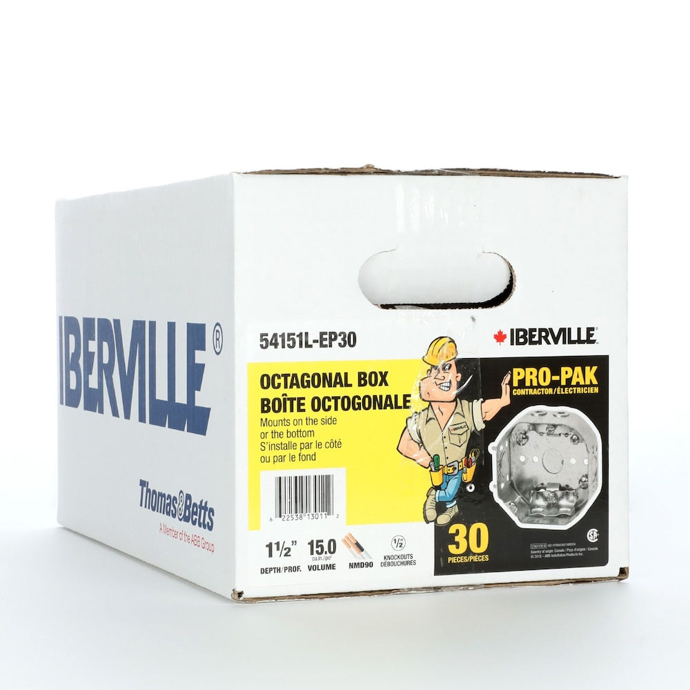 4 x 4 x 1-1/2 D. 15 cu.inch Octagon Steel Ceiling Box (30 Pack)