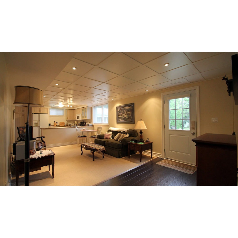 2.5-inch x 6.5-inch x 96-inch White MDF Ceiling Tiles (20 sq. ft. / case)