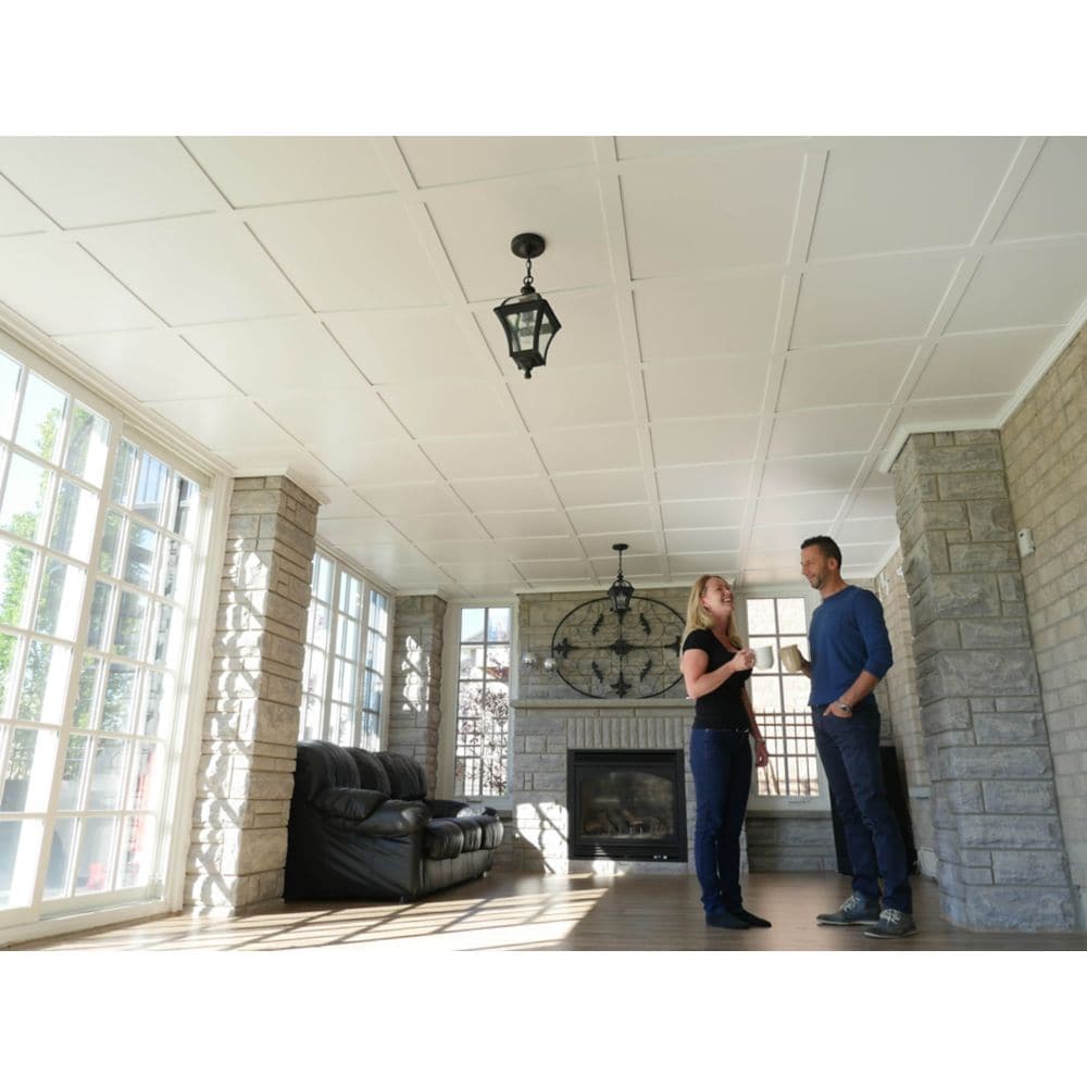 2.5-inch x 6.5-inch x 96-inch White MDF Ceiling Tiles (20 sq. ft. / case)