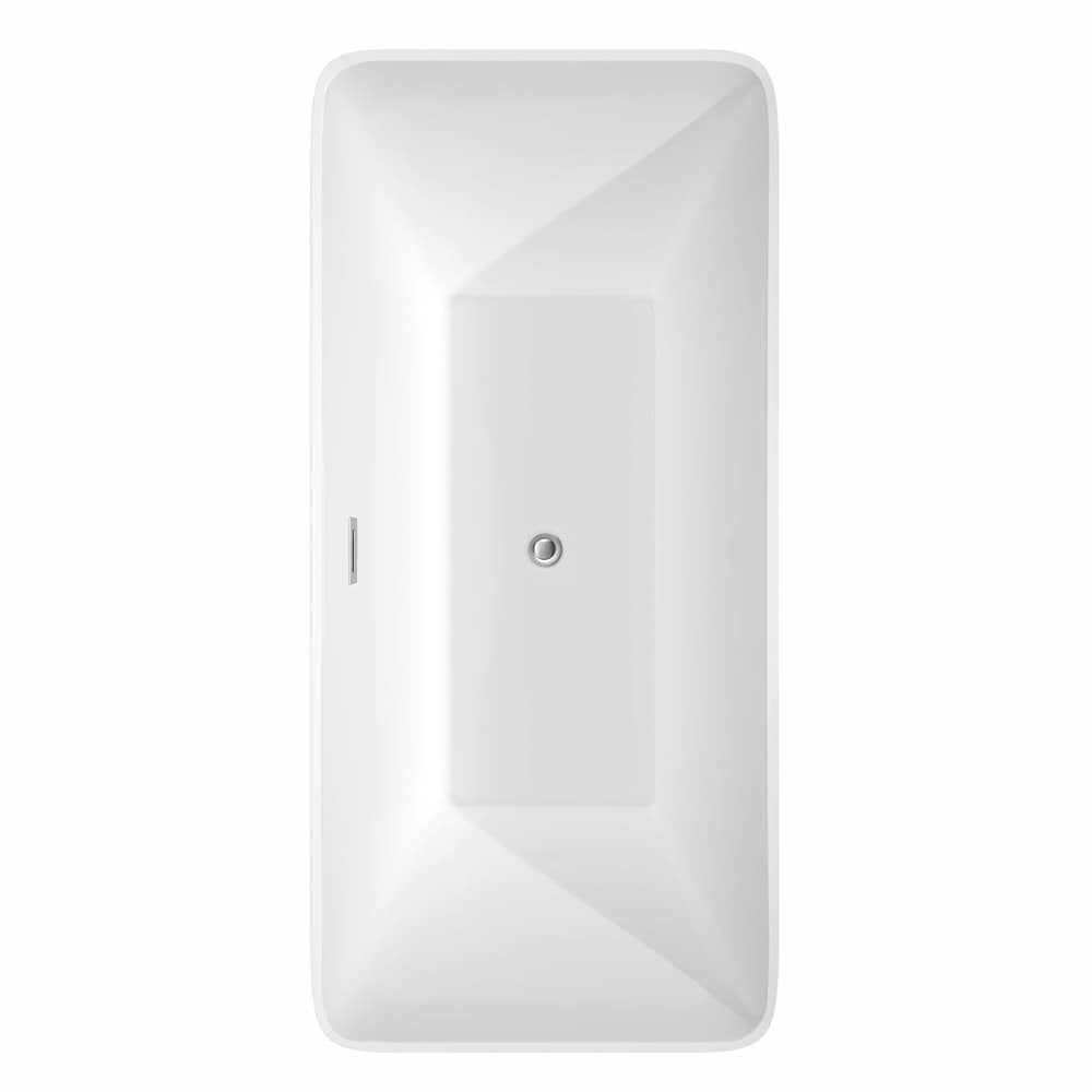 Tiffany 5 Feet 8-Inch Acrylic Freestanding Flatbottom Bathtub in White