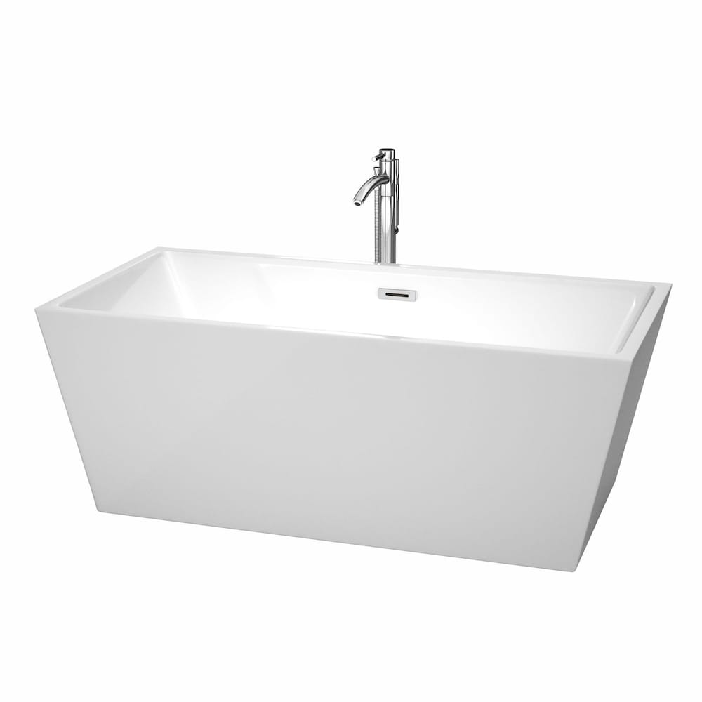 Sara 5 Feet 3-Inch Acrylic Freestanding Bathtub in White