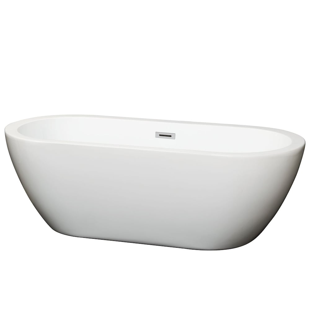 Soho 5 Feet 8-Inch Acrylic Freestanding Flatbottom Bathtub in White