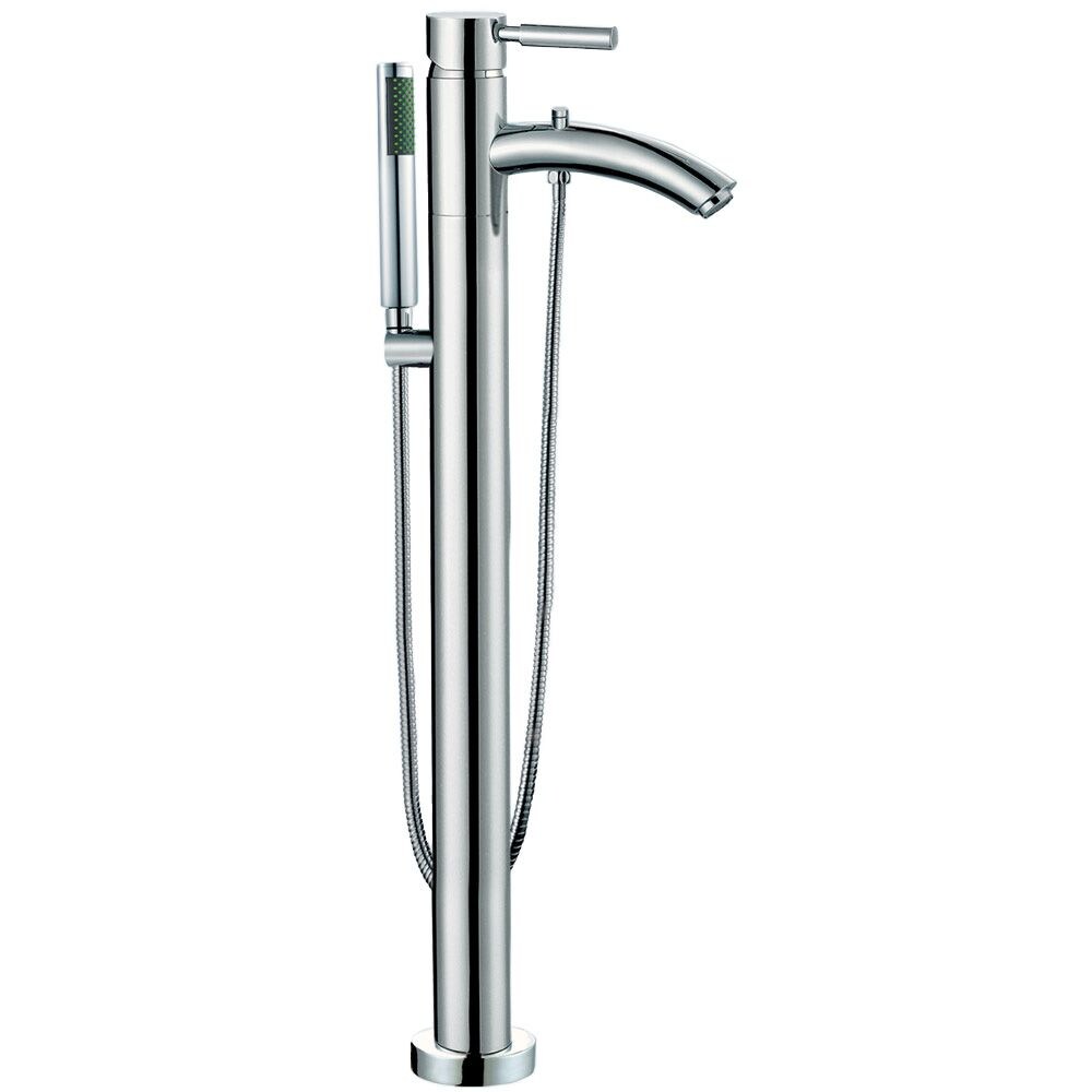 Ursula 5 Feet 6-Inch Freestanding Bathtub in White with Chrome Faucet
