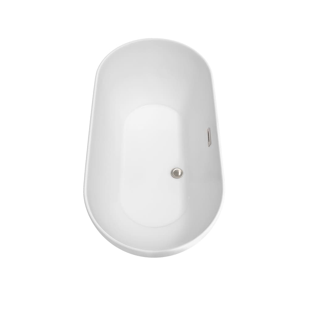 Melissa 5 Feet Freestanding Soaker Bathtub with Brushed Nickel Trim and Mounted Faucet
