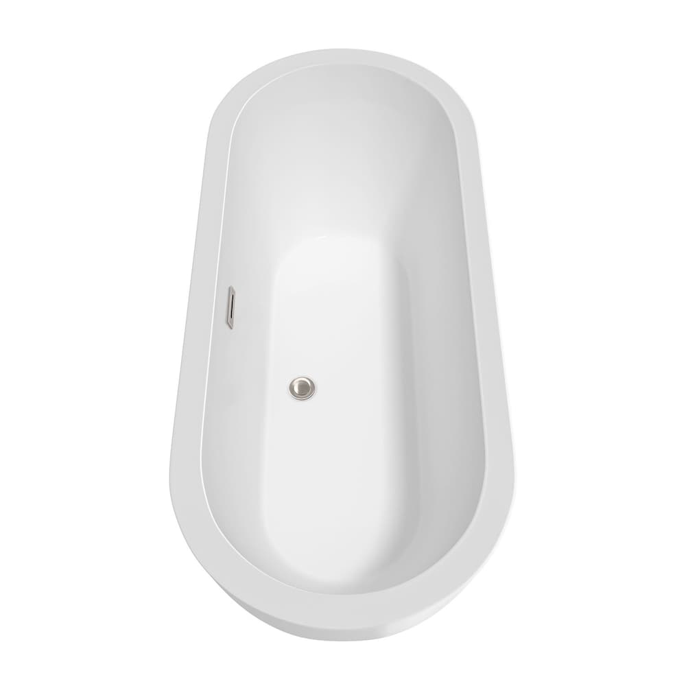 Baignoire autoportante en acrylique Soho de 6 pieds à fond plat en blanc