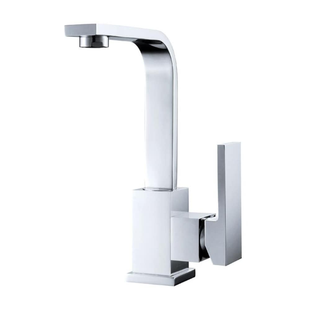 Robinet de salle de bain à arc bas à 1 poignée et trou unique Beauty250 en chrome avec poignée à levier