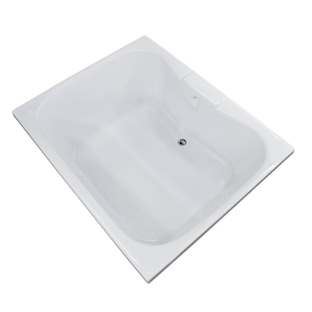 Baignoire rectangulaire en acrylique Rhode de 5 pieds en blanc