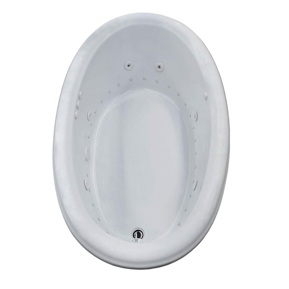 Topaz 6 ft. Acrylic Drop-in Right Drain Oval Whirlpool and Air Bathtub in White