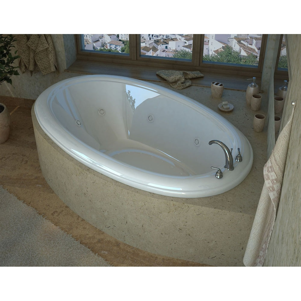 Topaz 6 ft. Acrylic Drop-in Right Drain Oval Whirlpool and Air Bathtub in White