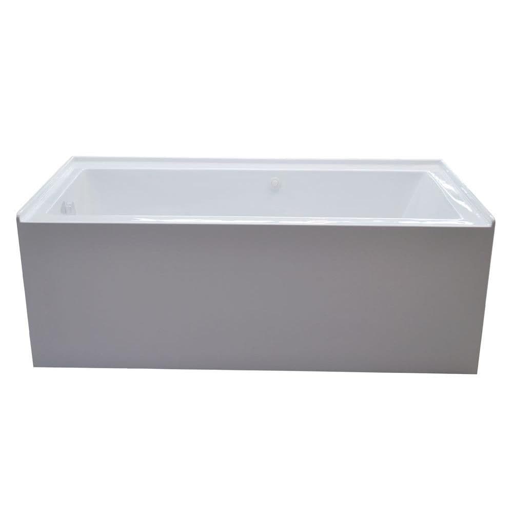 Baignoire de massage à air Amber de 5 pieds avec jupe avant et drain à gauche