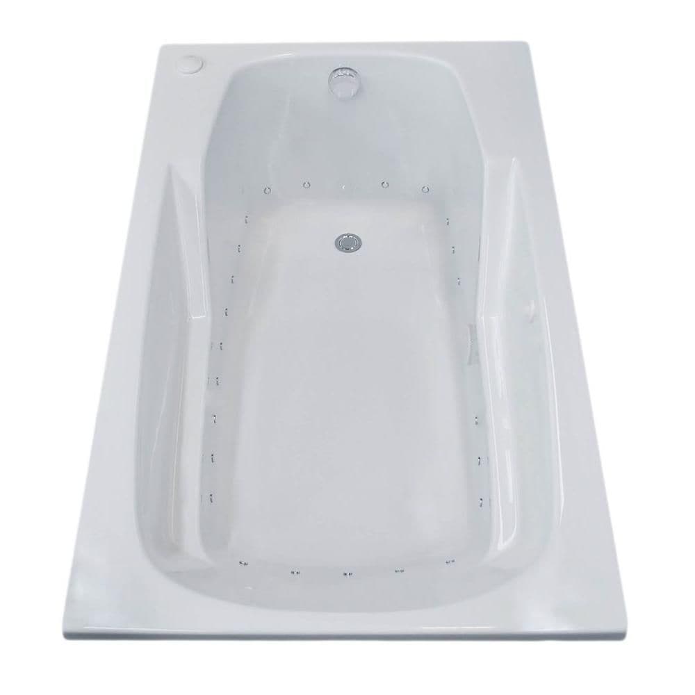 Coral 5 ft. Acrylic Drop-in Left Drain Rectangular Air Bathtub in White
