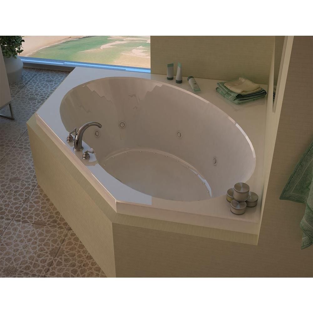 Mali 5 Ft. Acrylic Drop-in Right Drain Corner Whirlpool and Air Bathtub in White