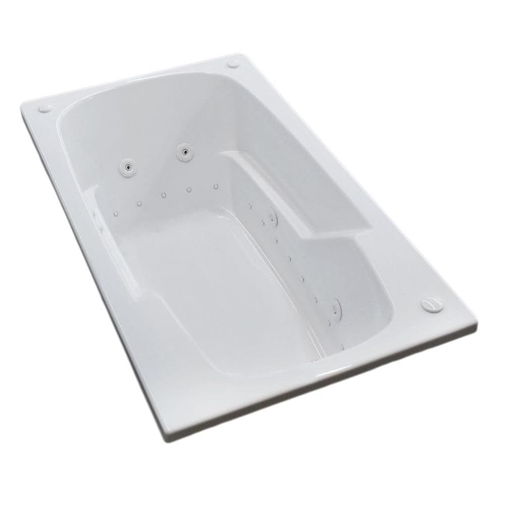 Coral Diamond 6 ft. Acrylic Drop-in Left Drain Rectangular Whirlpool Bathtub Aromatherapy in White