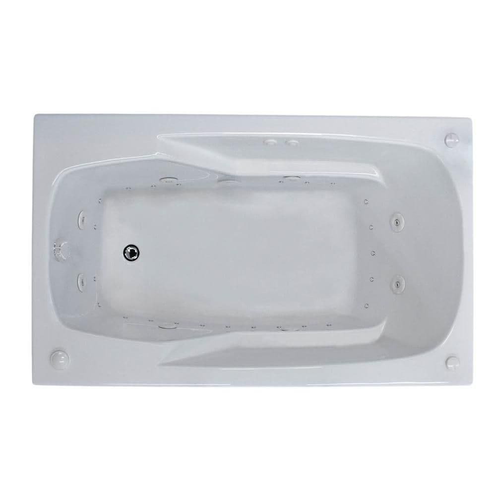 Coral Diamond 6 ft. Acrylic Drop-in Left Drain Rectangular Whirlpool Bathtub Aromatherapy in White