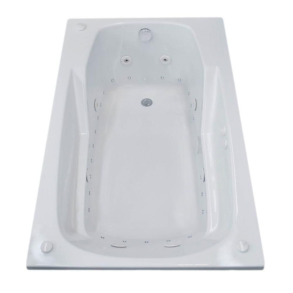 Coral Diamond 6 ft. Acrylic Drop-in Left Drain Rectangular Whirlpool Bathtub Aromatherapy in White