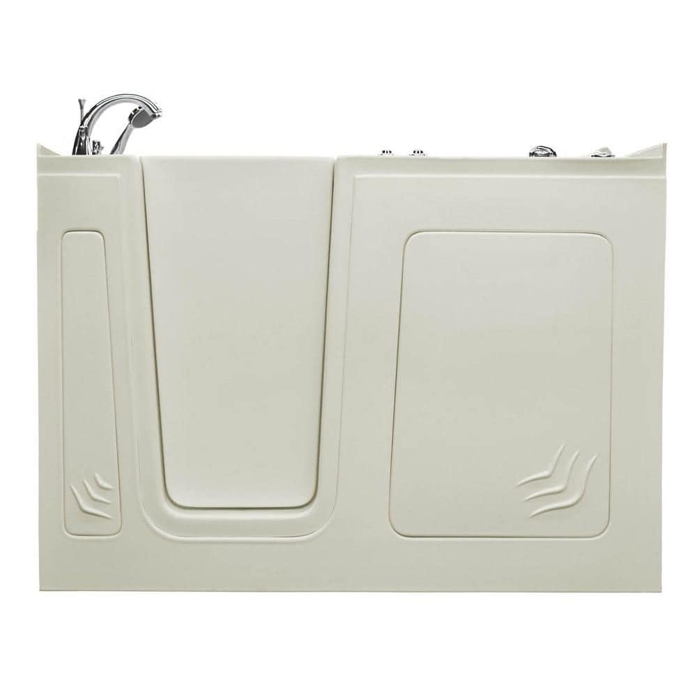 Baignoire à air de plain-pied de 5 pi avec drain à gauche en biscuit