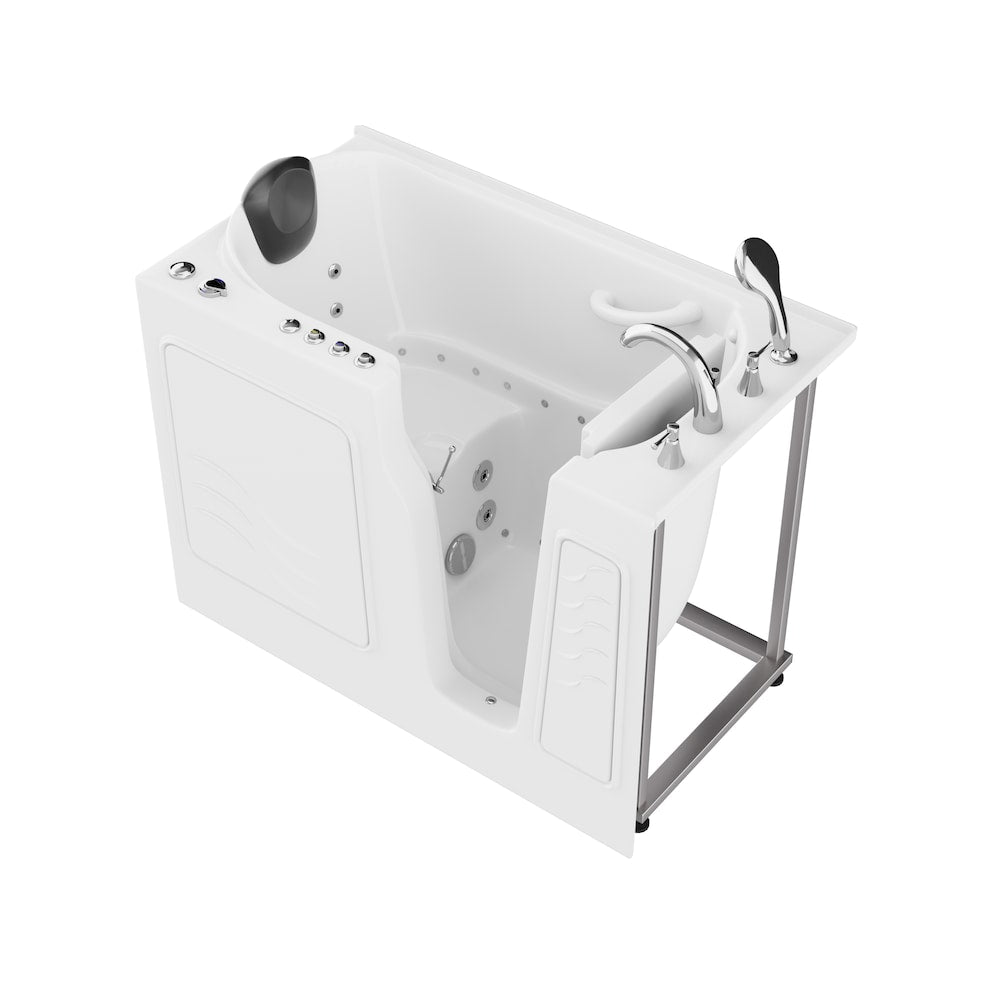 4 ft. 4-inch Right Drain Walk-In Whirlpool and Air Bathtub in White