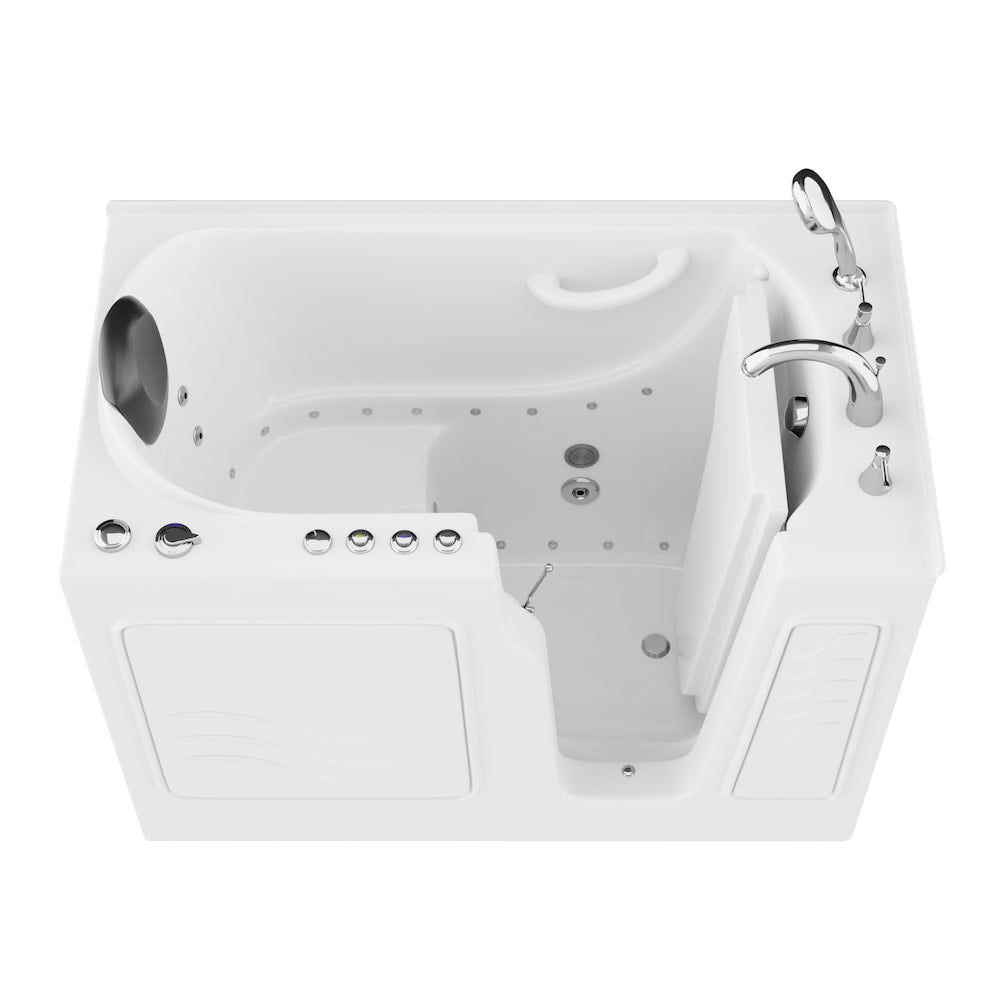 4 ft. 4-inch Right Drain Walk-In Whirlpool and Air Bathtub in White