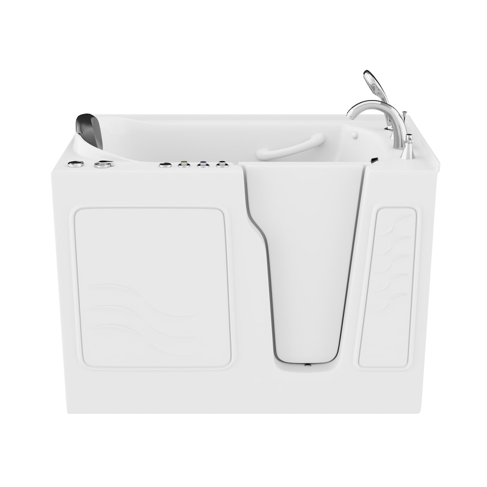 4 ft. 4-inch Right Drain Walk-In Whirlpool and Air Bathtub in White