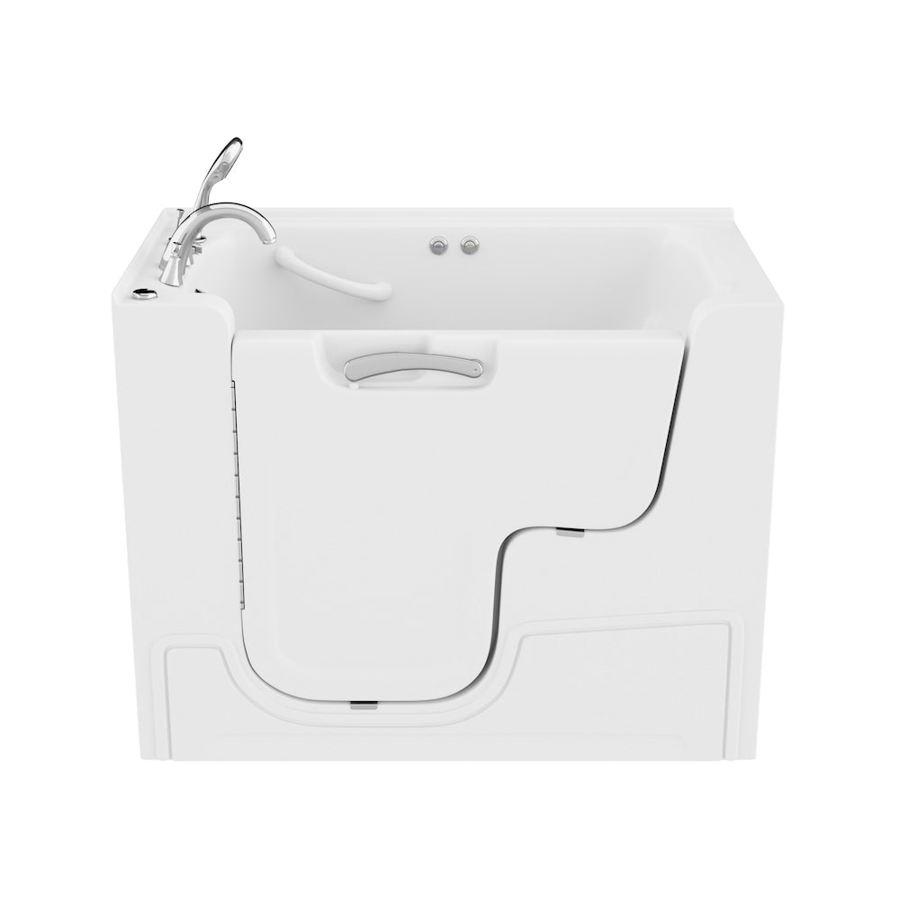 Baignoire balnéo accessible aux fauteuils roulants avec drain à gauche de 4,5 pi en blanc