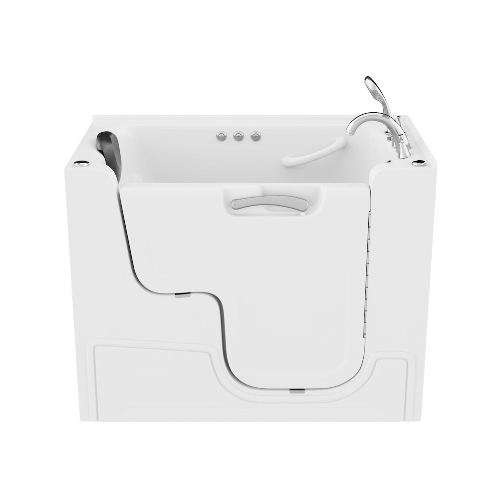 Baignoire à remous et à air accessible aux fauteuils roulants de 4,5 pi avec drain à droite en blanc