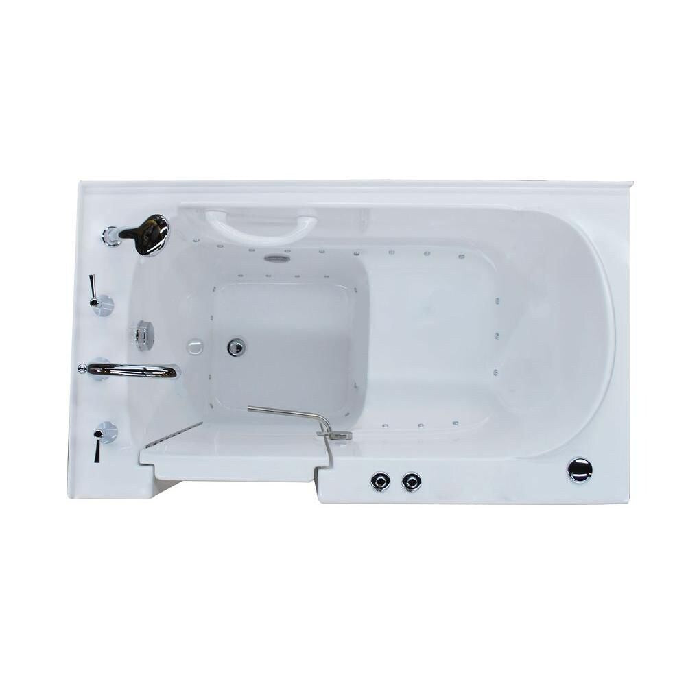 Baignoire à air de plain-pied de 4 pi 5 po avec drain à droite et aromathérapie blanche