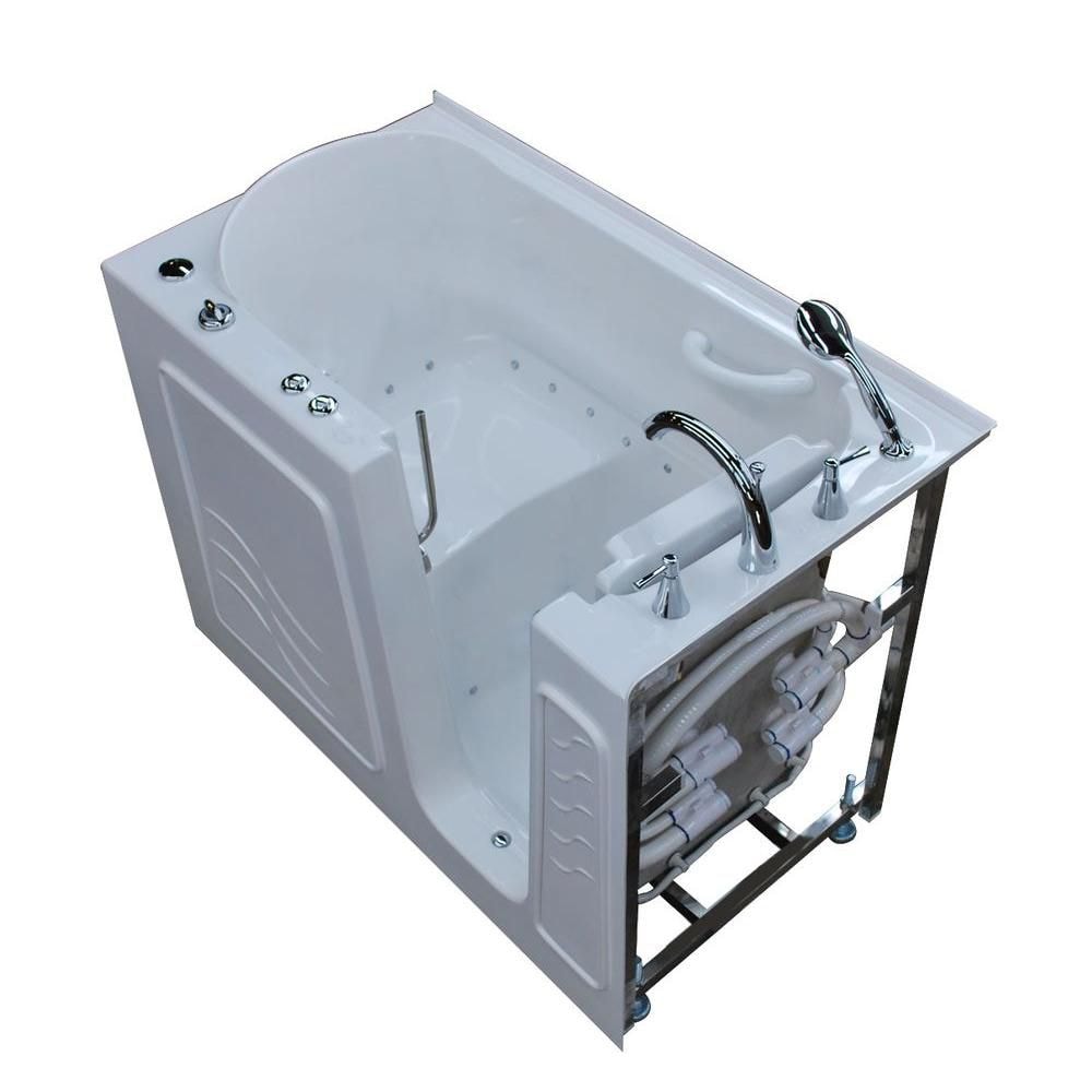 4 ft. 5-inch Right Drain Walk-In Air Bathtub in White