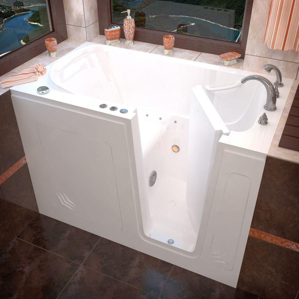 4 ft. 6-inch Right Drain Walk-In Air Bathtub in White