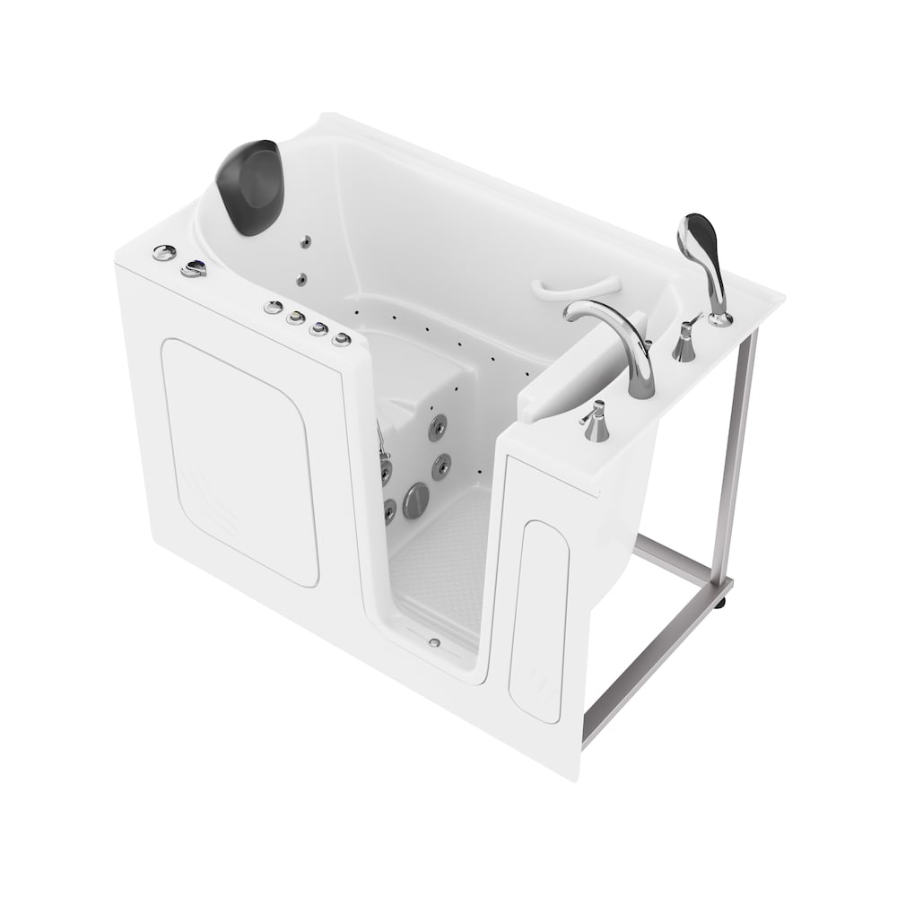 4.5 ft. Right Drain Walk-In Whirlpool and Whirlpool Air Bath Tub in White