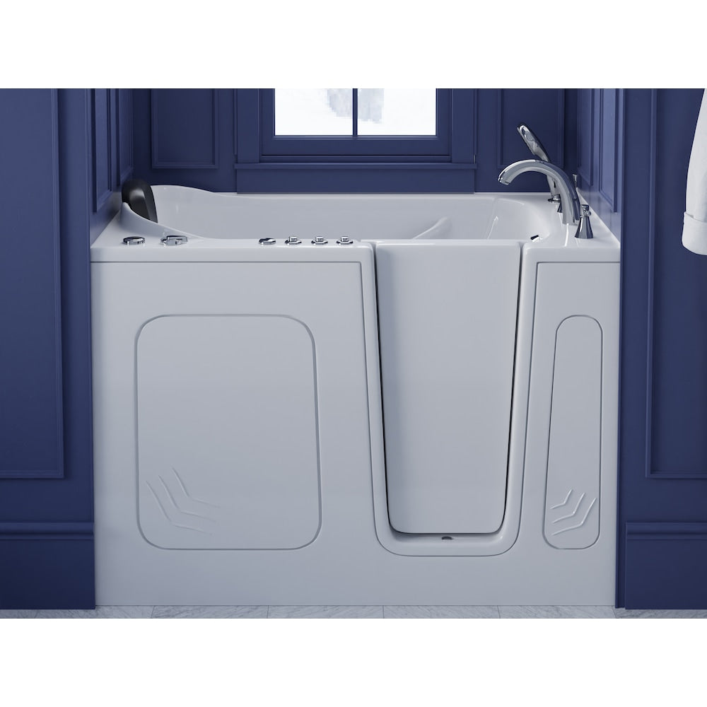 4.5 ft. Right Drain Walk-In Whirlpool and Whirlpool Air Bath Tub in White