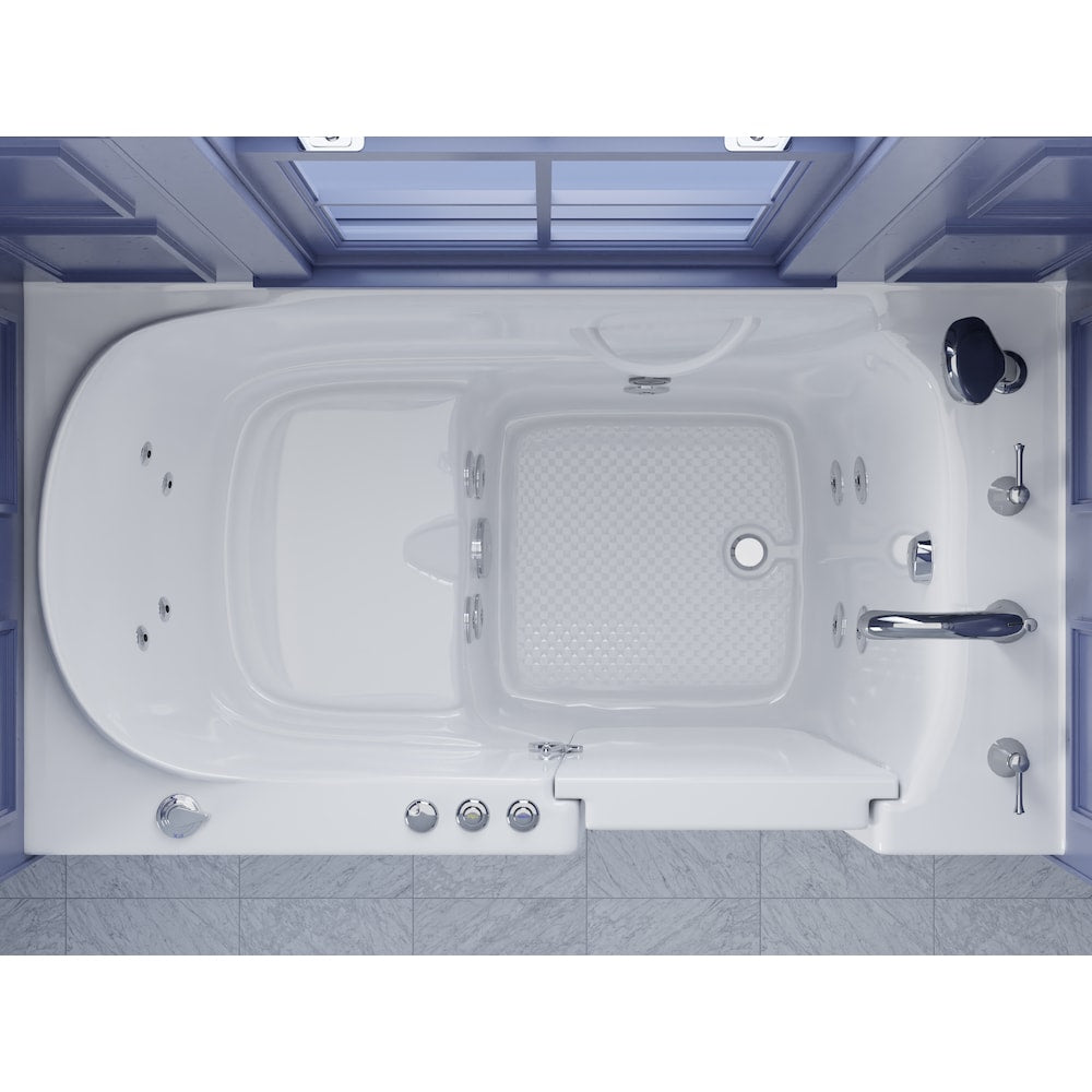 4 ft. 6-inch Right Drain Walk-In Whirlpool Bathtub in White
